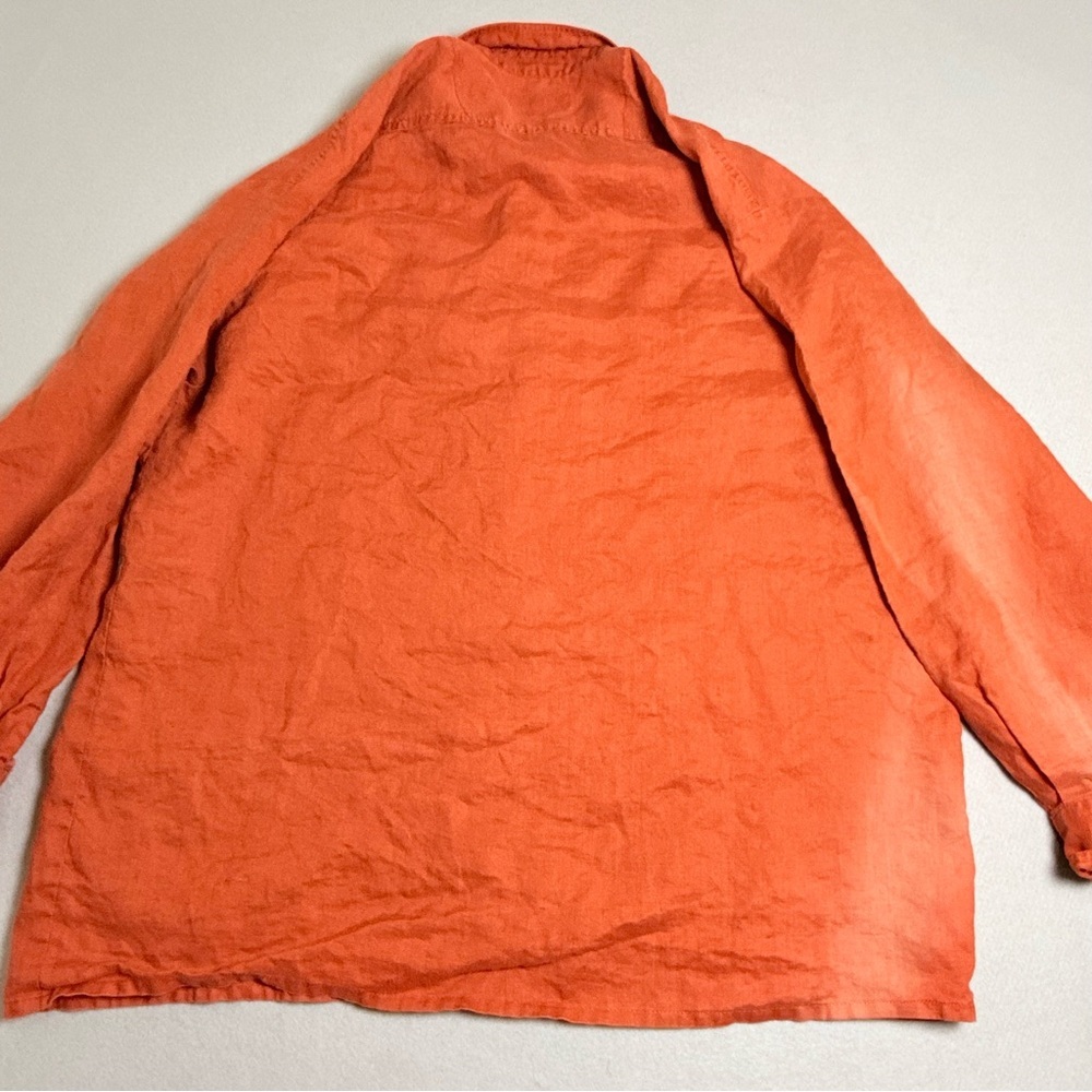 Vintage Christian Dior XL Mens Polo Shirt Cotton Orange Long Sleeve READ - Picture 3 of 10